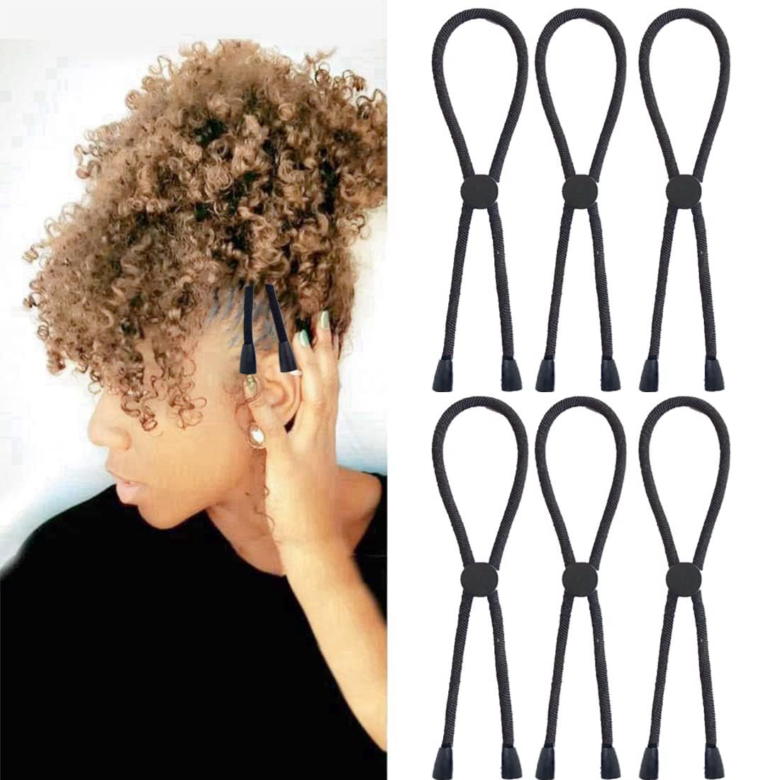 FEEZENT adjustable headband six-pack in-use for versatile styling and secure everyday hold