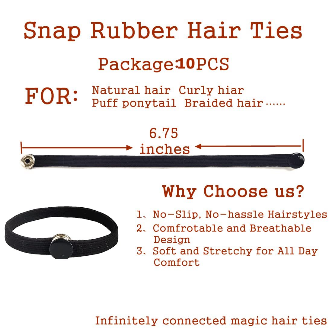 FEEZENT hair tie usage on braids with puff shows secure no-slip hold