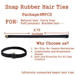 FEEZENT hair tie usage on braids with puff shows secure no-slip hold