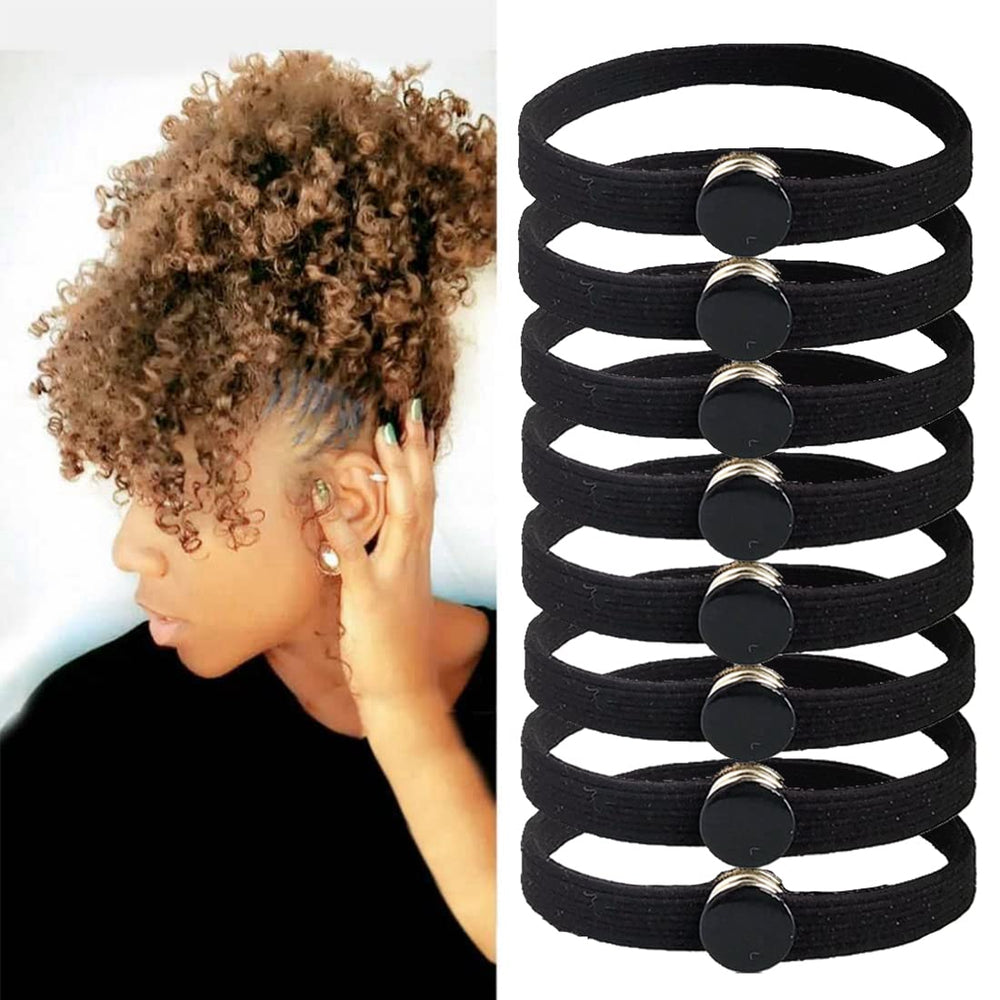 FEEZENT snap hair ties closeup shows durable stretch for thick hair