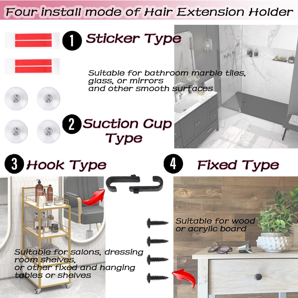 FEHOKA hair extension holder bathroom organization for tidy beauty areas.