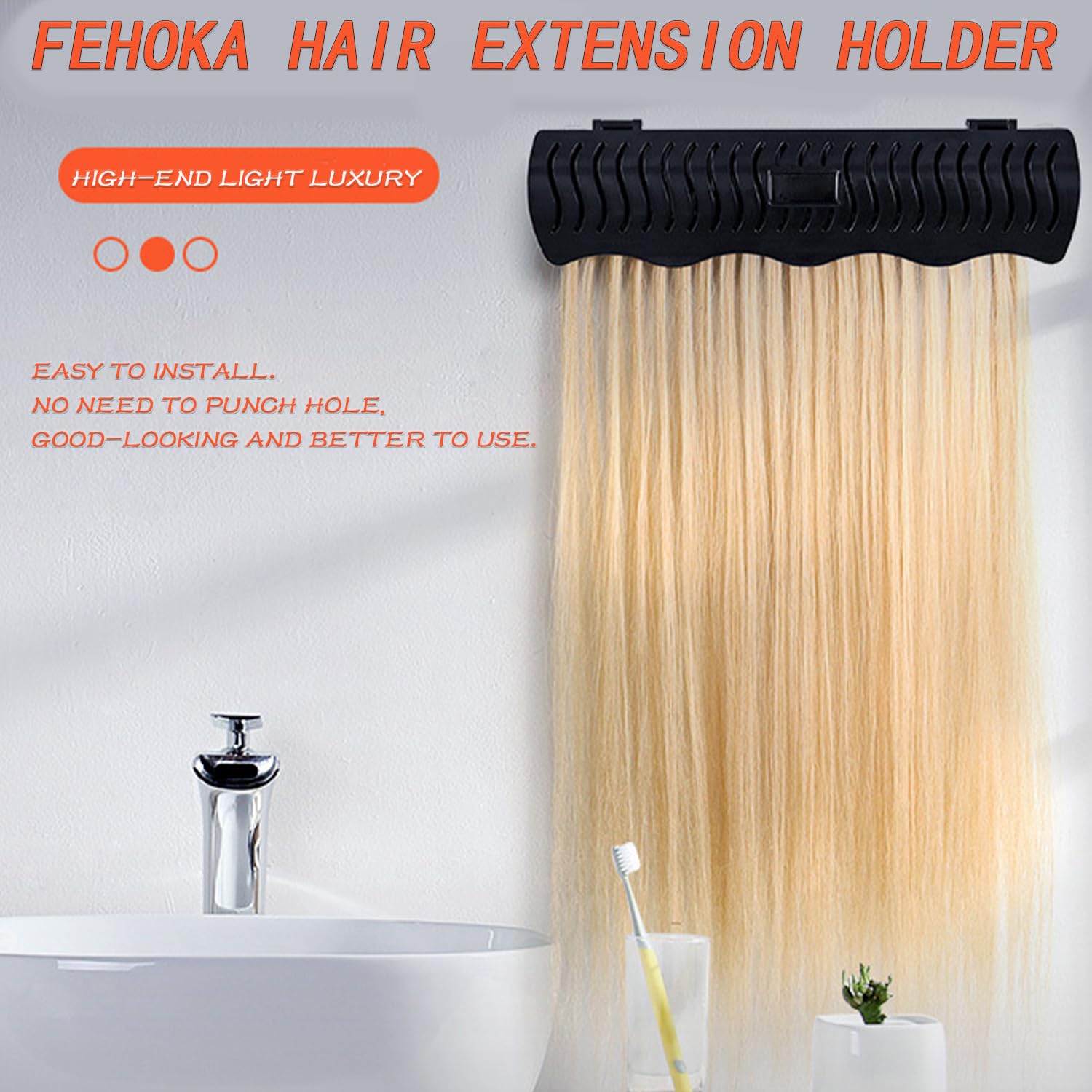 FEHOKA hair extension holder storage keeping clips and bundles neatly.
