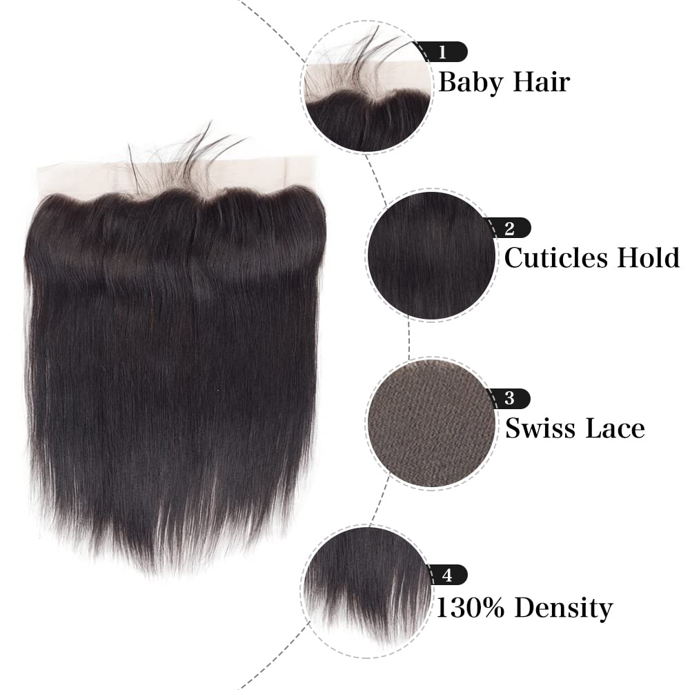 Feibin Brazilian silky straight hair closure closeup with smooth texture for daily wear