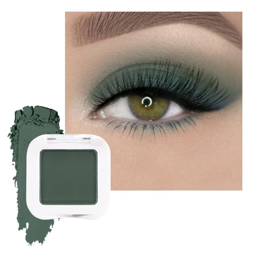 FeiCuiYun Matte Singe Eye Shadow Palette forest green open compact shows rich color options
