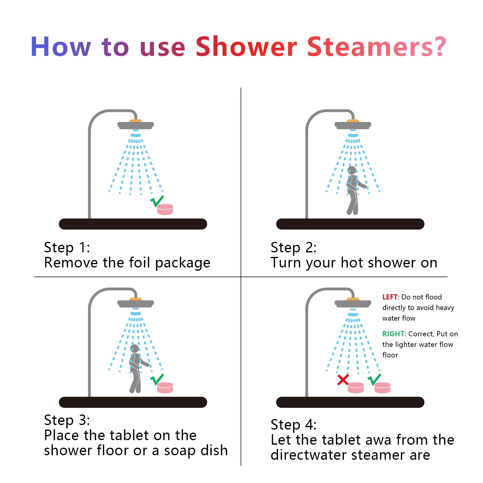 FEIFAN SHOWER rose steamers pack for spa-like fragrance and soothing mood