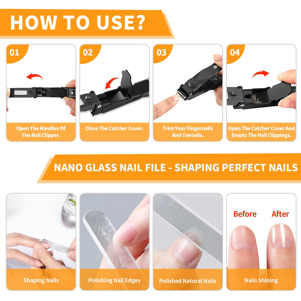 FEIXON Nano glass nail file demonstrates edge buffing for polished nails