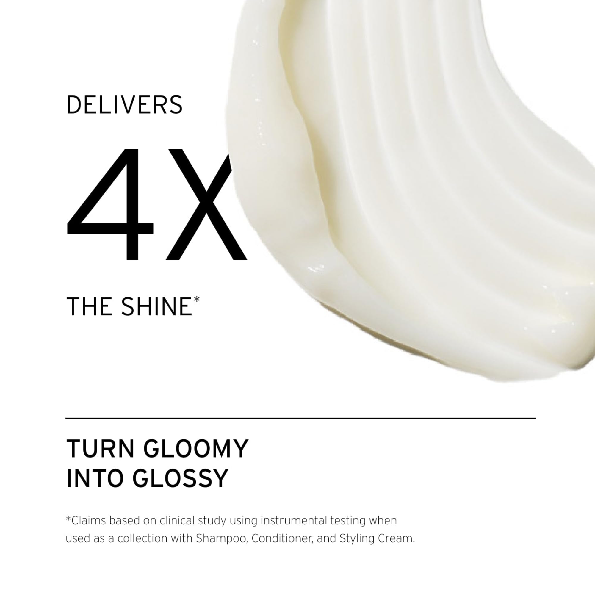 Fekkai Brilliant Gloss Conditioner application swatch demonstrates creamy texture and slip.