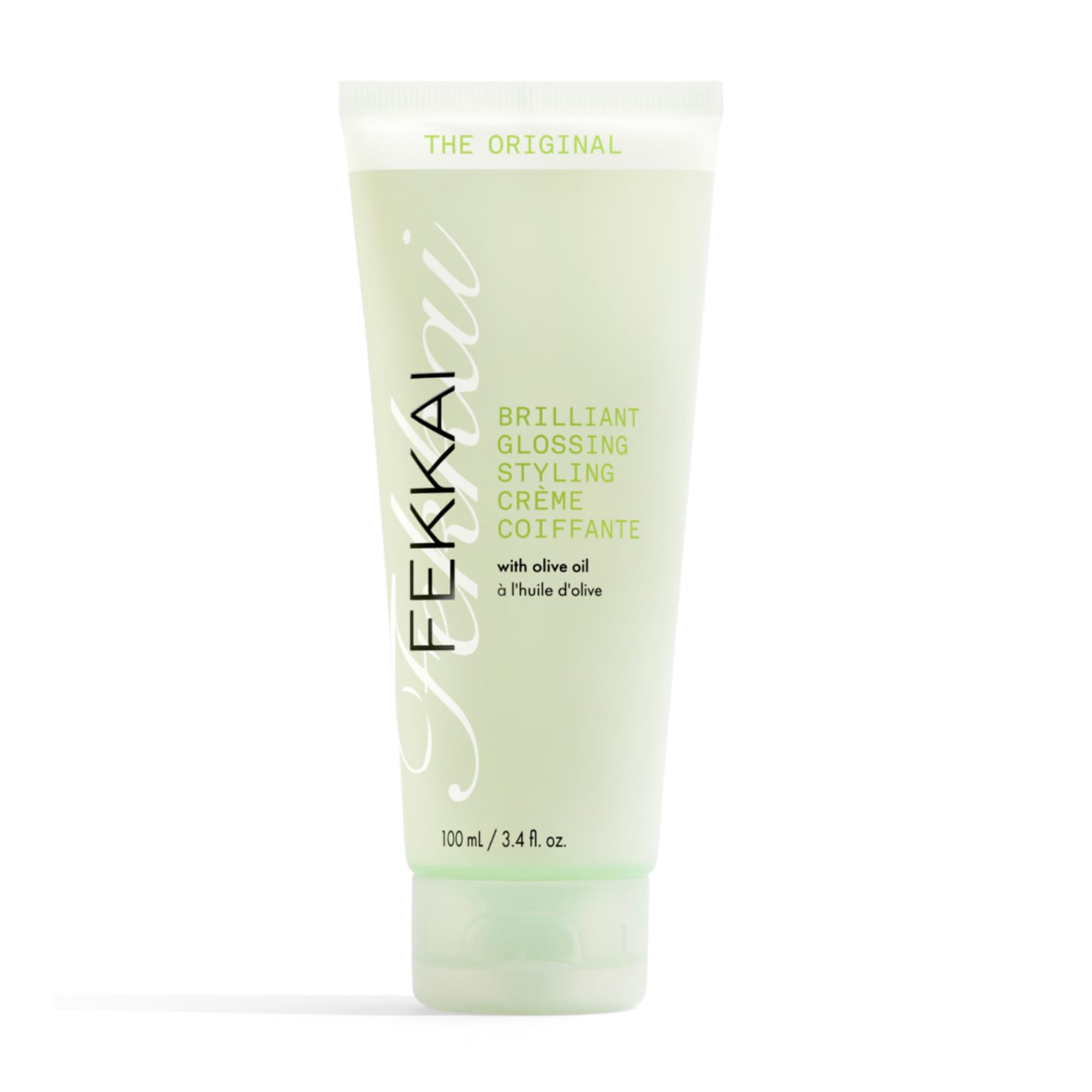 Fekkai Glossing Creme bottle on vanity delivers glossy shine and smoothness.