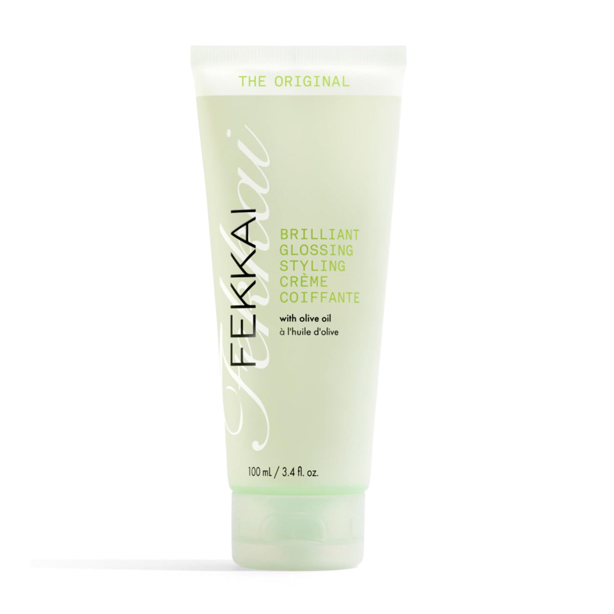 Fekkai Glossing Creme bottle on vanity delivers glossy shine and smoothness.