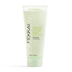 Fekkai Glossing Creme bottle on vanity delivers glossy shine and smoothness.
