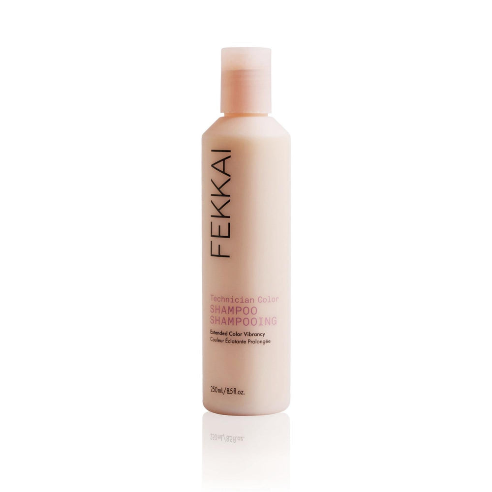 Fekkai Technician Color Shampoo bottle shows vibrant color preservation for color-treated hair.