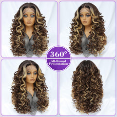 Felek HD transparent lace front highlights natural hairline and seamless blend