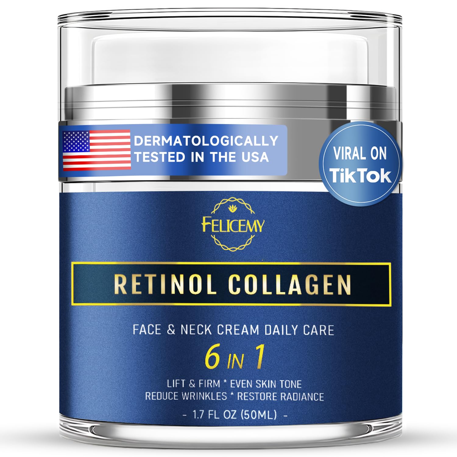 Felicemy 6-in-1 face cream for men packaging shown, highlighting all-in-one daily hydration.