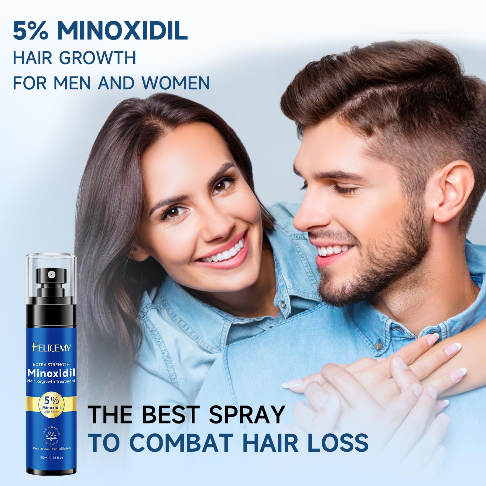 Felicemy Minoxidil packaging box shown for at-home use.