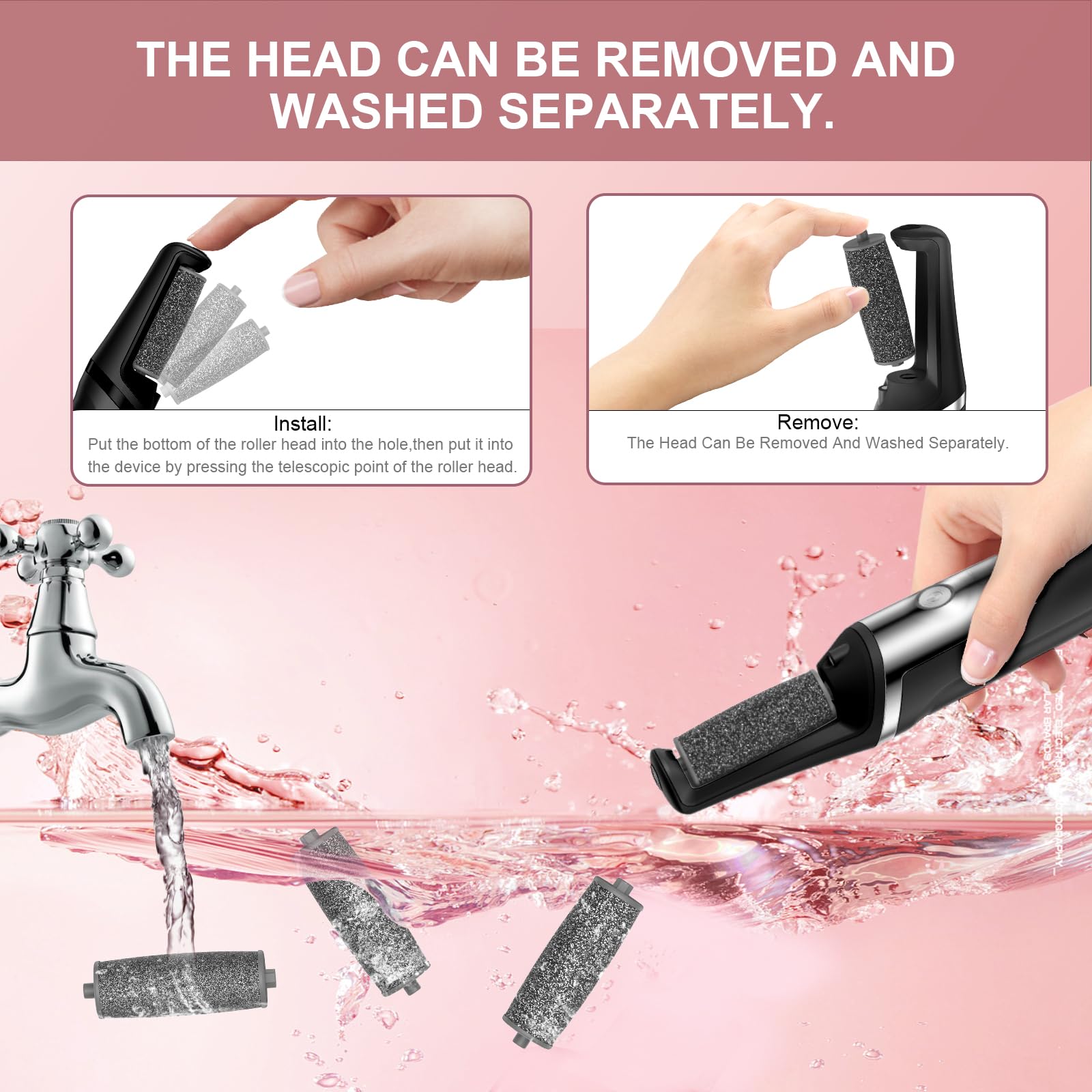 Felizshop 1200mAh battery powers long on-demand foot care sessions.