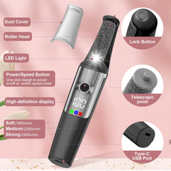 Felizshop foot file with three roller heads for customized foot care.