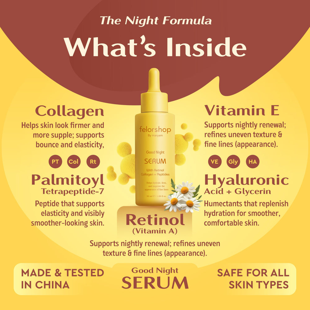 Felor Shop by Maryam Good Night Serum dropper for precise nightly application