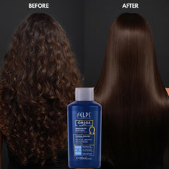 Felps Omega Zero being applied to hair for smooth, frizz-free results.