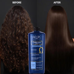 Felps Professional Omega Zero Unique hair being treated with heat activation, illustrating improved resistance