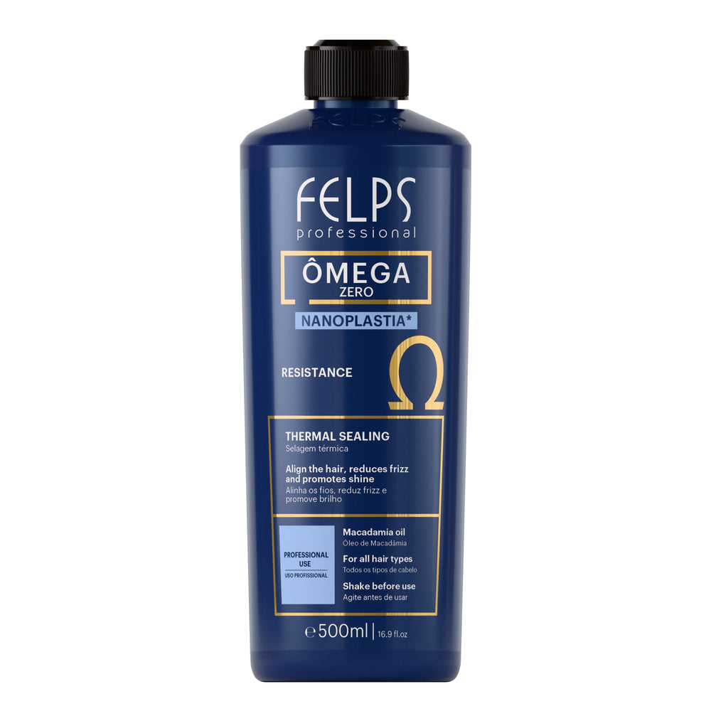 Felps Professional Omega Zero Unique bottle close-up highlighting premium formula for smoother, healthier hair