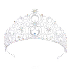 Feltent silver tiara Glinda bubble crown front view for weddings
