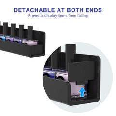 FEMELI nail polish wall rack mounted on wall, demonstrating flexible installation options