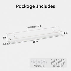 FEMELI nail polish wall rack side view highlights slim on-wall profile