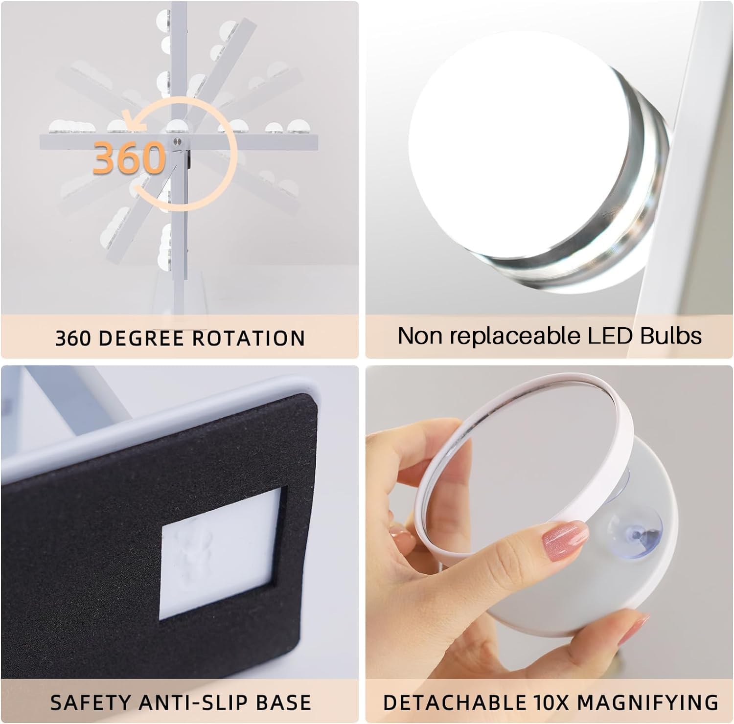FENCHILIN detachable 10x magnification aid for eyeliner and brow precision.