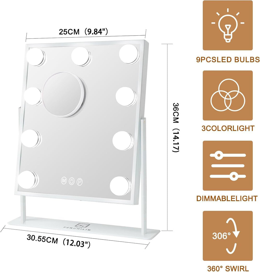 FENCHILIN vanity mirror with smart touch controls for quick lighting adjustments