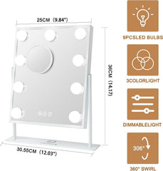 FENCHILIN vanity mirror with smart touch controls for quick lighting adjustments
