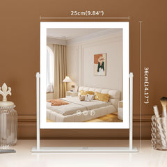FENCHILIN vanity mirror with lights side angle demonstrates adjustable brightness for day-to-night looks.