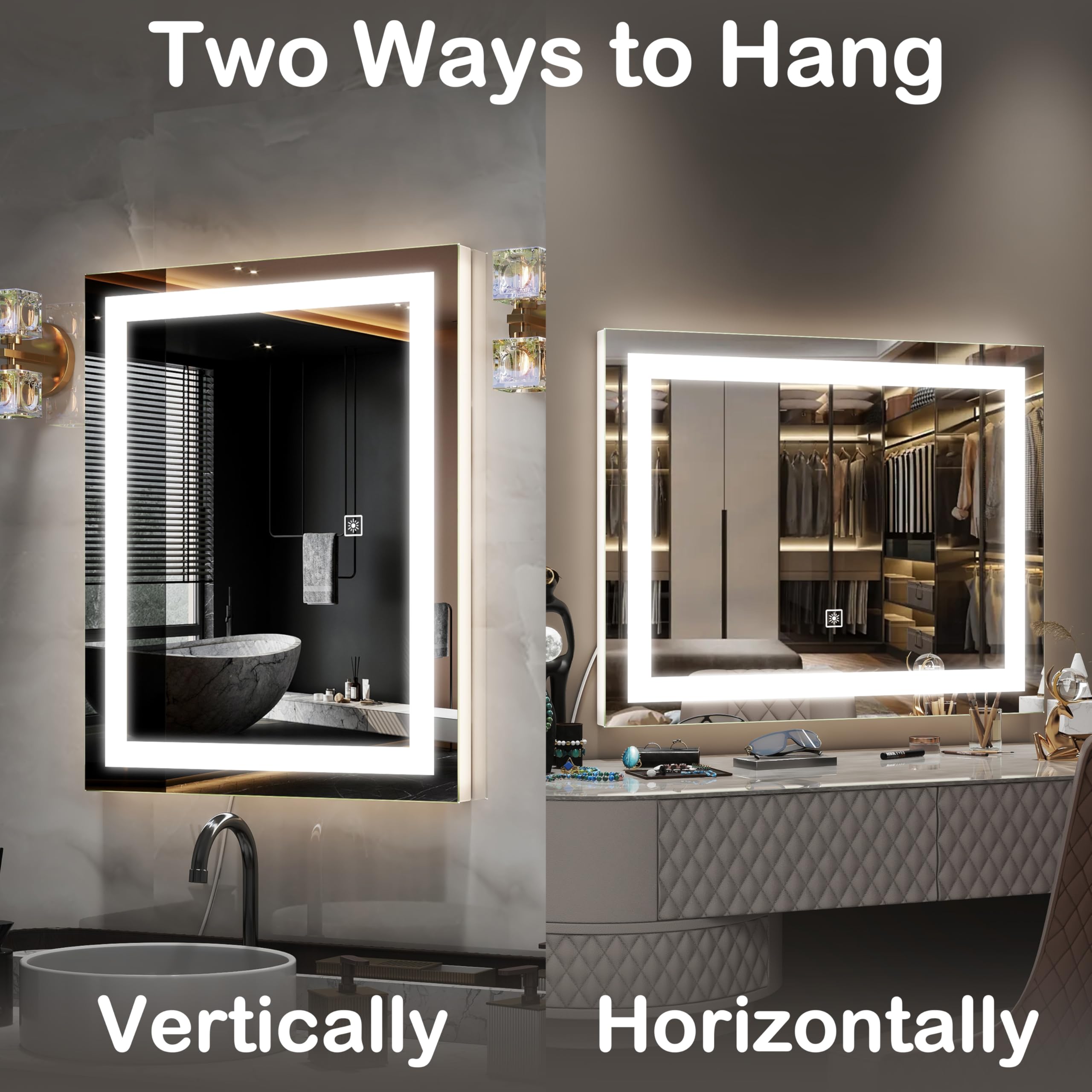 FENNIO vanity mirror lights removable base simplifies desktop installation.