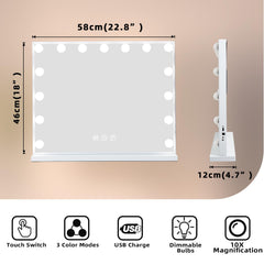 Fenair Hollywood makeup mirror full view highlights stylish beauty station setup