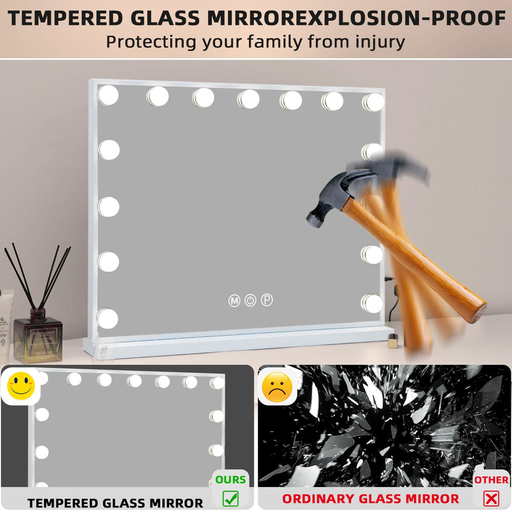 Fenair vanity mirror desktop view shows removable base with non-slip stability