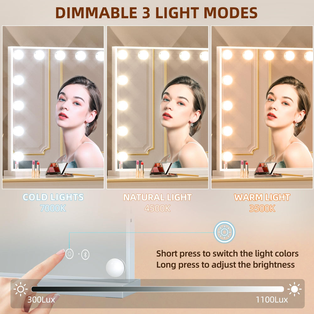 FENCHILIN vanity mirror tempered glass provides sharp reflections and durable surface for daily use