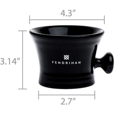 Fendrihan mug black lather demo, thick walls retain heat for a hot shave