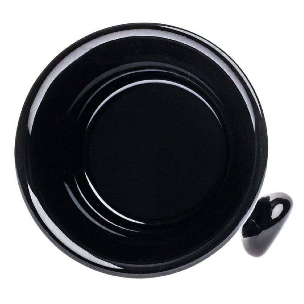 Fendrihan Essential Apothecary Shaving Mug black side view, wide lip aids rich cream mixing