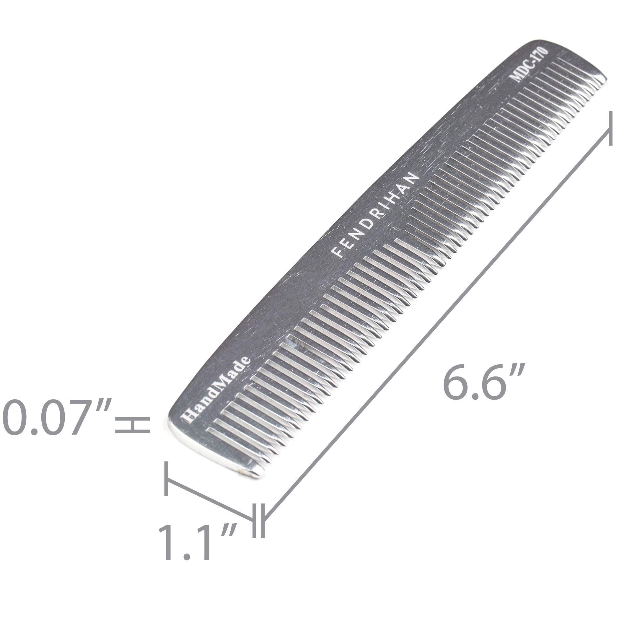 Fendrihan barber comb in hand demonstrates sturdy construction and ergonomic 6.6-inch length.