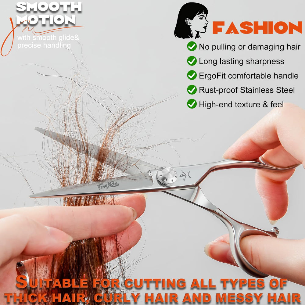 Fengliren professional hair-cutting scissors in action for smooth cuts