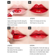FENGZHAO peel-off lip stain process showing easy removal