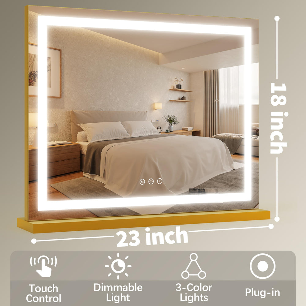 FENNIO LED makeup mirror shows three color modes for accurate lighting in different settings