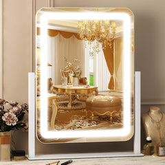 FENNIO makeup mirror with lights — overall view for desk setup and makeup clarity.