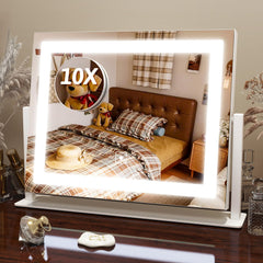 FENNIO vanity mirror 12x16 front view with lights for makeup precision