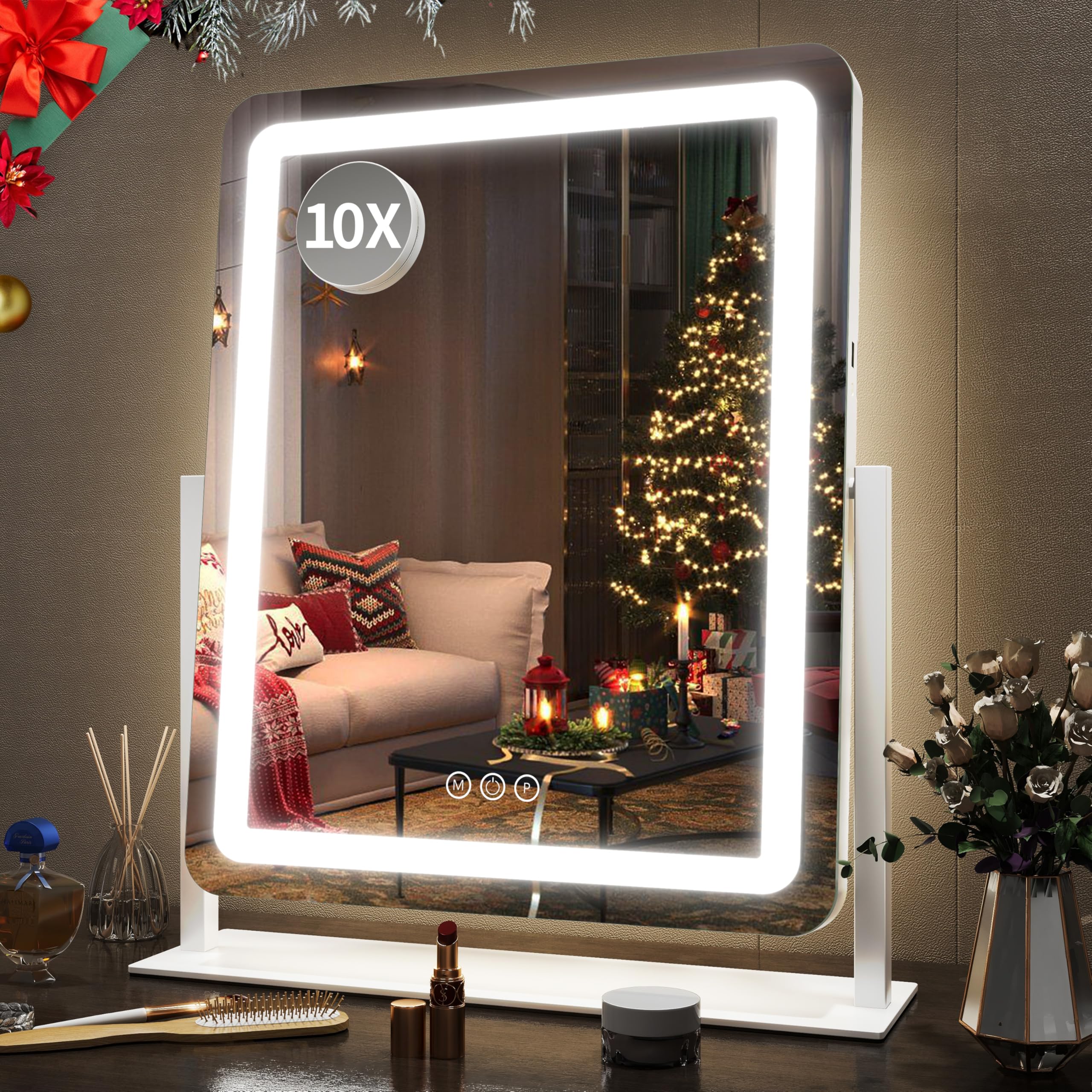 FENNIO vanity mirror 22-inch with lights, providing clear illumination for flawless makeup.