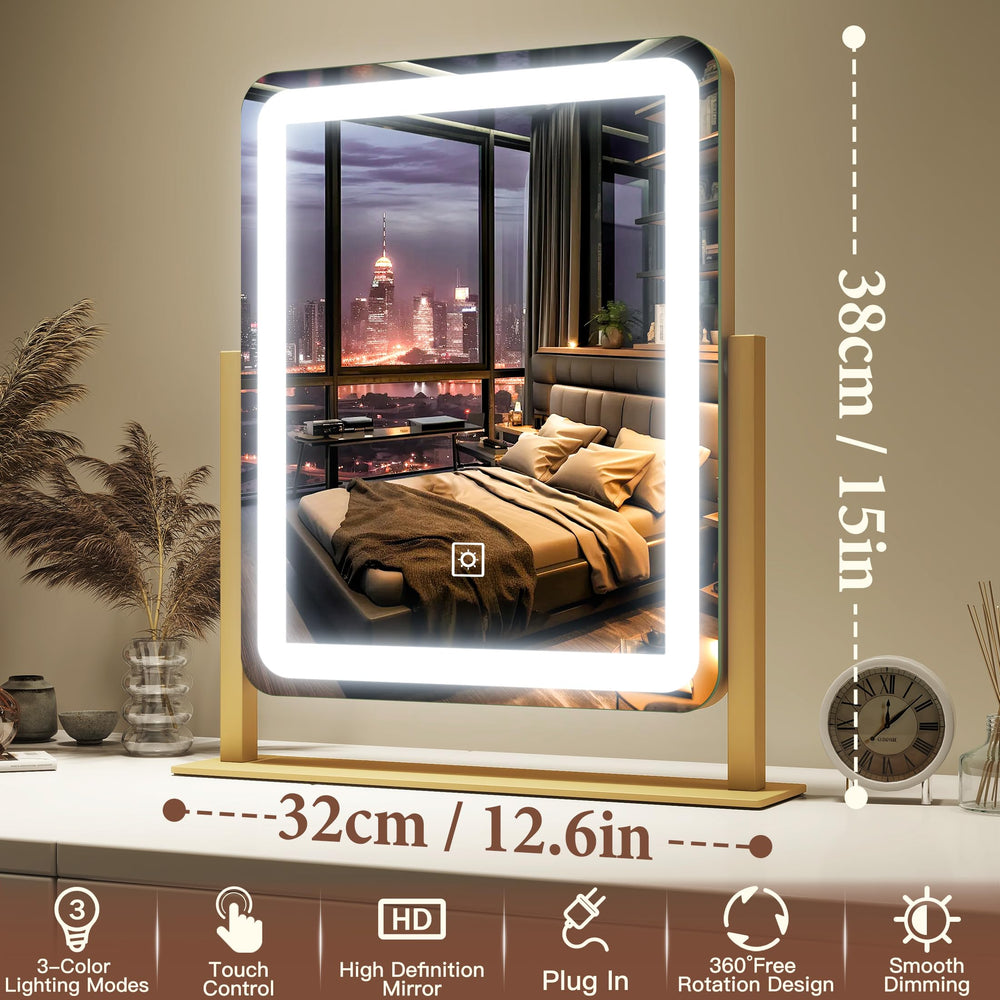 FENNIO vanity mirror with 3-color modes for cool, warm, natural lighting