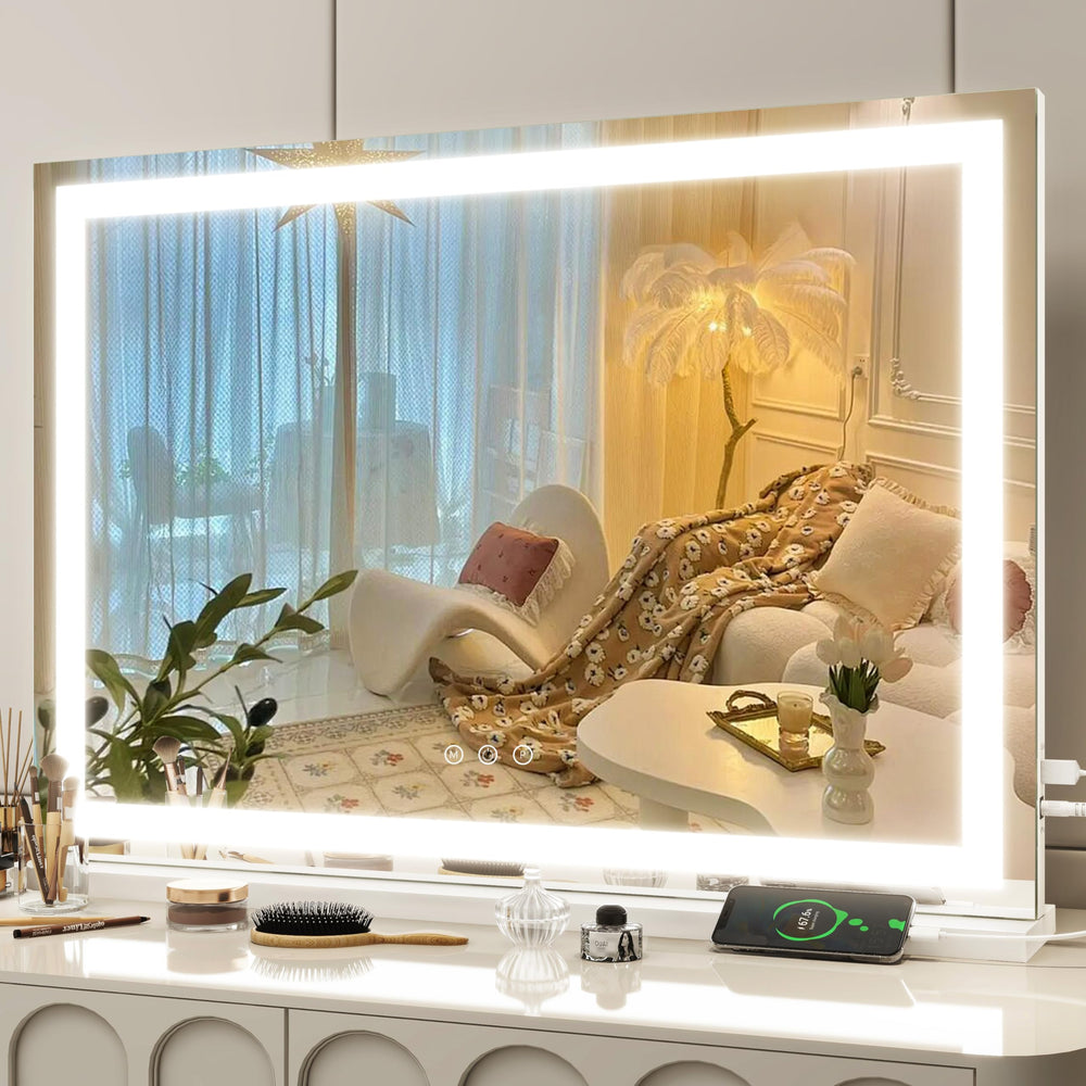 FENNIO vanity mirror 32x22 front view showing large makeup surface