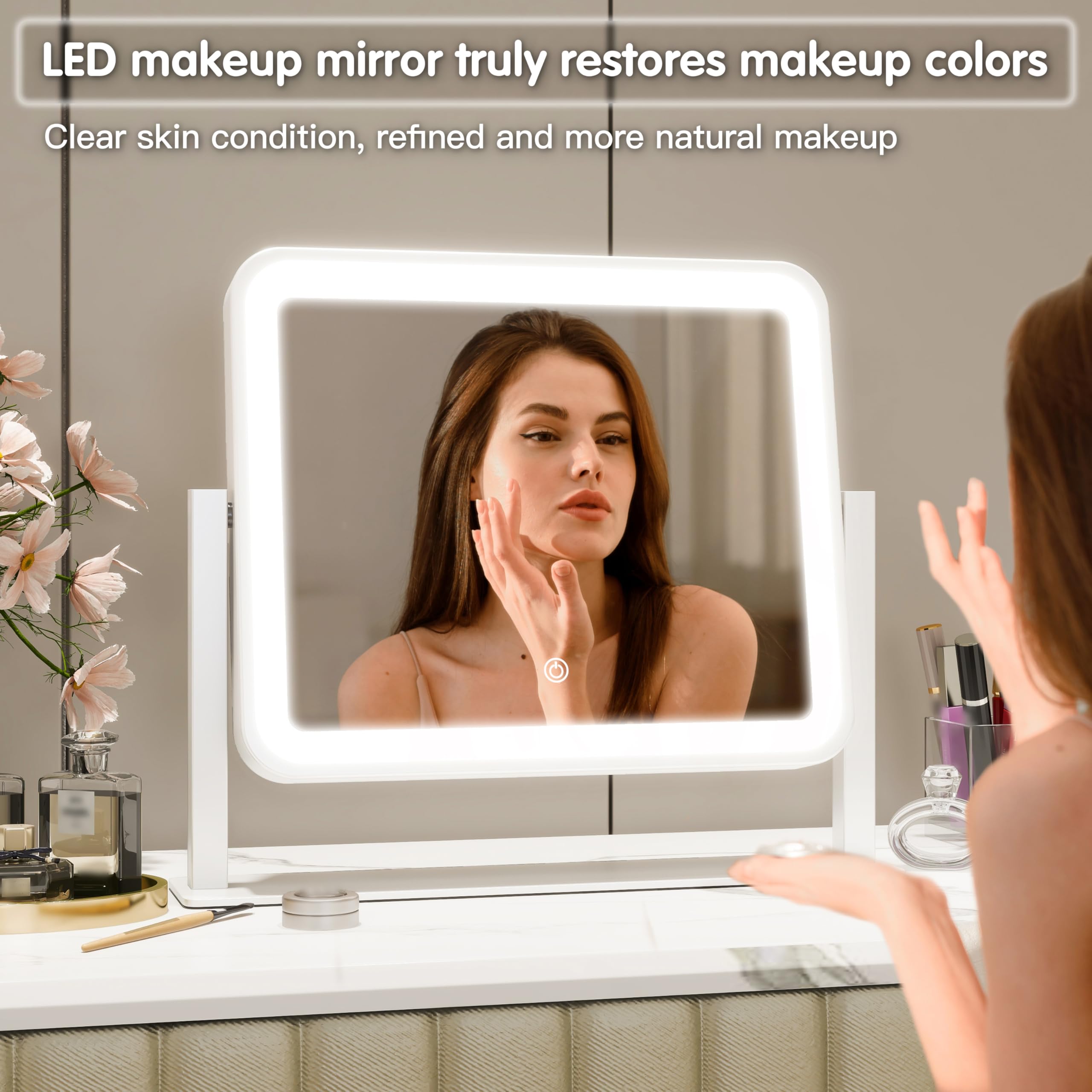 FENNIO vanity mirror 360-degree rotation helps you find the perfect viewing angle.