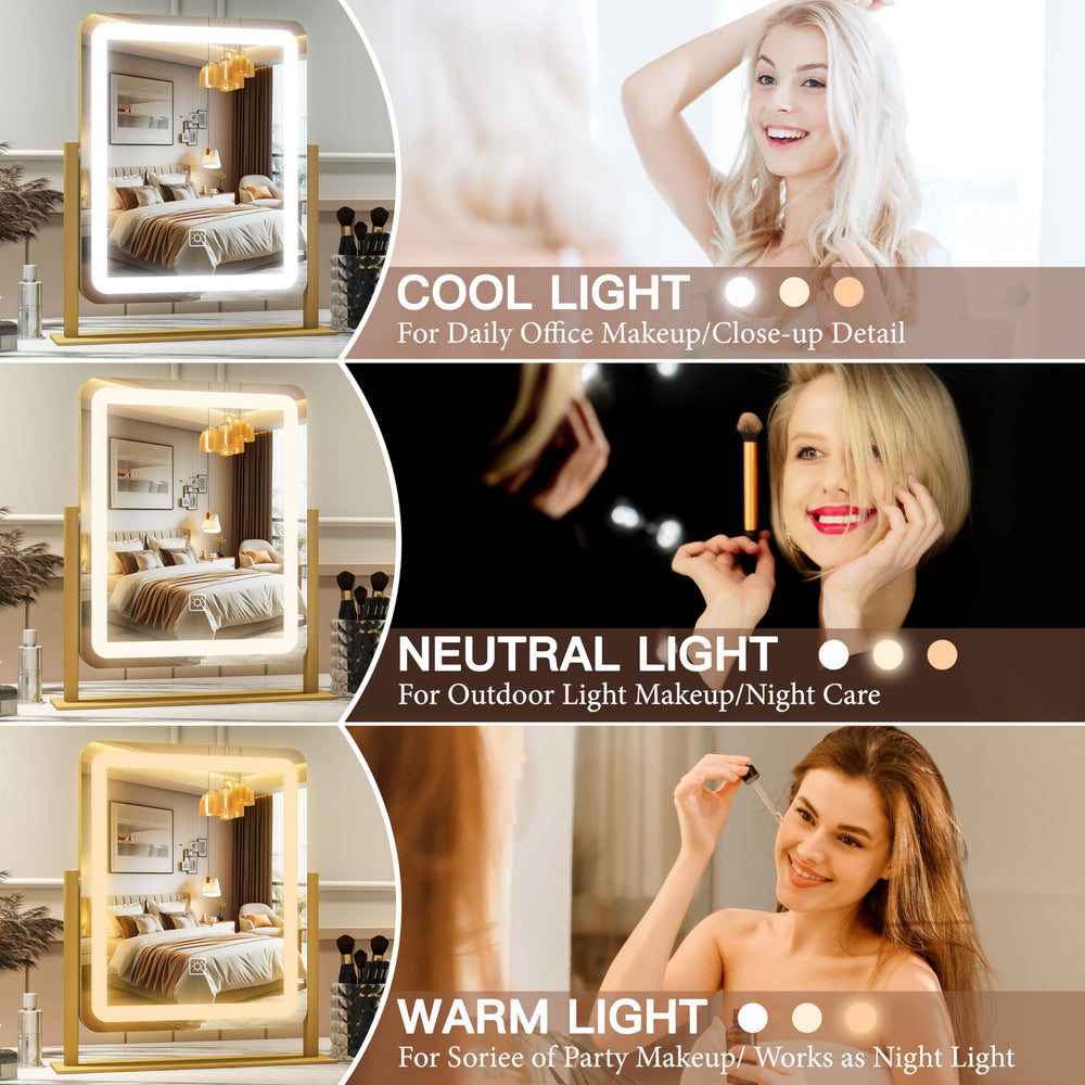 FENNIO vanity mirror 360-degree rotation for optimal viewing angles