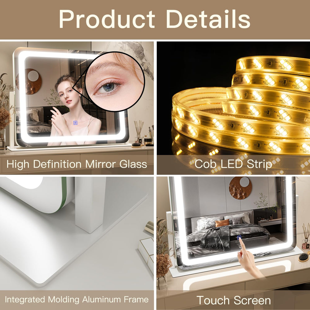 FENNIO vanity mirror aluminum frame with shatter-proof membrane for durability.