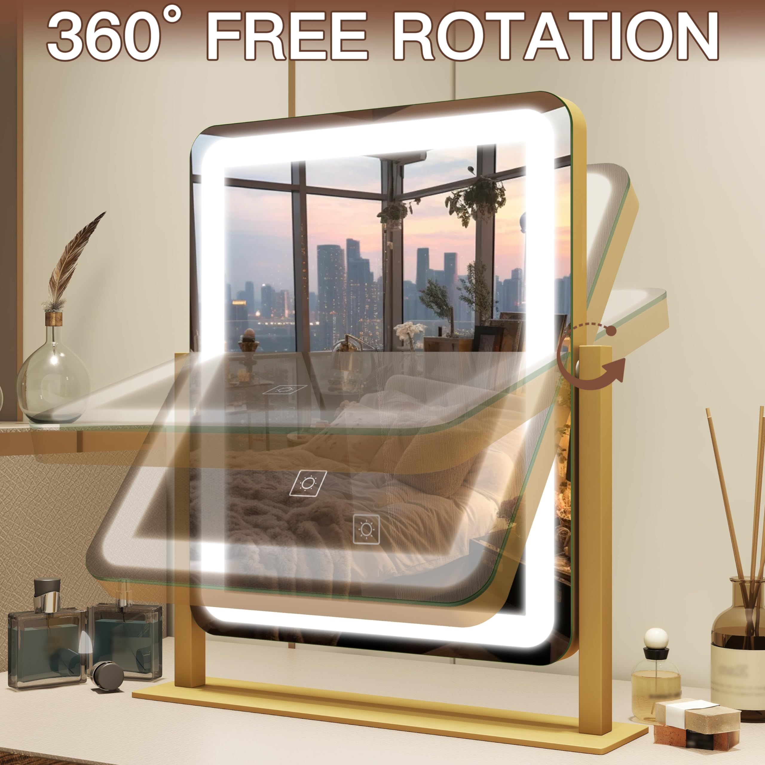 FENNIO vanity mirror aluminum frame delivers sturdy, durable daily use